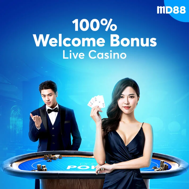 MD88 live casino 100% welcome bonus